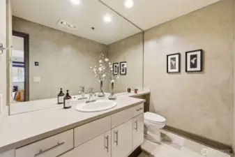 Large half bath.