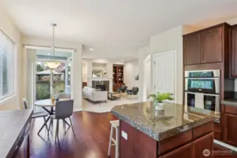 Eat-in kitchen open to the family room