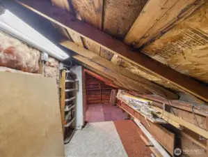 One of two generous walk-in attic spaces—offering tons of storage and endless possibilities!