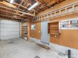 A peek inside the garage.