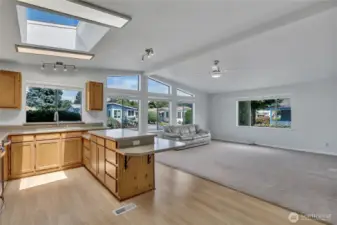 Open concept kitchen and family room