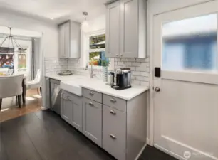 Nicely updated kitchen and side door!