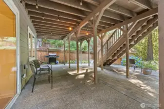 Covered patio area for lower level.