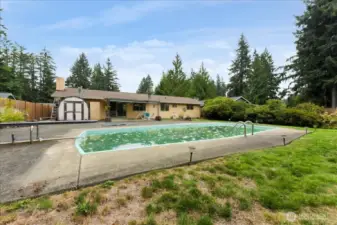 Fully fenced back yard.