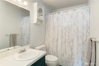 Bathroom with full bath and shower.