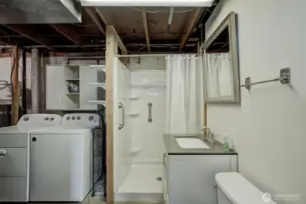 Utility room and 3/4 bathroom.