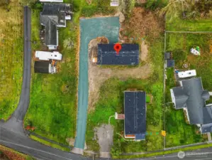 The home is safely set back from the main street.