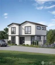 Artistic rendering of the home under construction