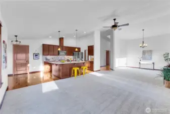 Wide shot of open concept floor plan