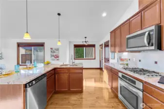 Beautiful kitchen with stainless steel appliances - all appliances stay.