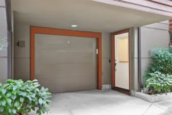 Covered entryway with garage access