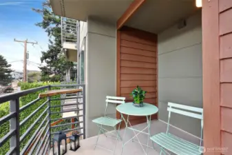 Covered deck accessed from the living room