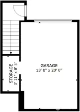 Garage and storage floor plan