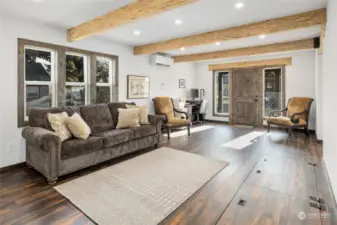 Entryway leading to living room, stunning remodel.