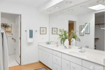 Primary bath with skylight.
