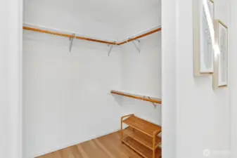 Walk-in closet in primary