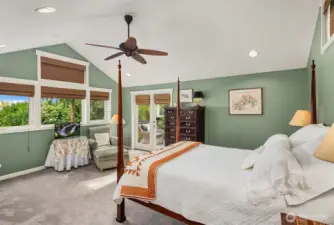 Large primary suite with views of Lake Washington