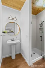 Upgraded: shower added (formally coat closet) to accommodate bedroom on the main floor.