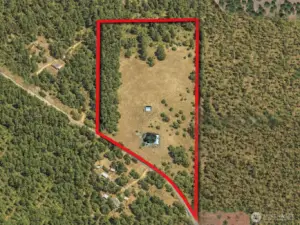 Overhead view with approximate boundaries in red.