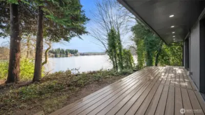 Deck overlooking lake
