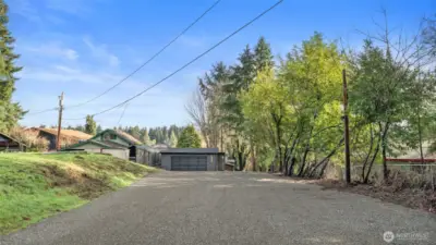 Front photo from street with tons of parking