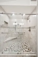 Look at this amazing shower in the primary bath!