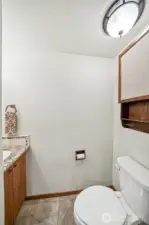 This half bath is just off the office area.