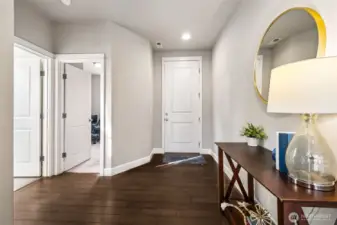 Expansive entry, with main floor guest bedroom and 3/4 bath, located privately away from the rest of the house.