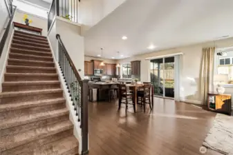 Open-concept design with a central staircase that connects the home beautifully.