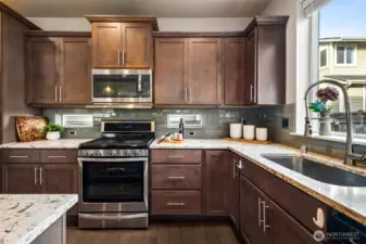 Well-appointed layout with plenty of storage and prep space for everyday cooking.
