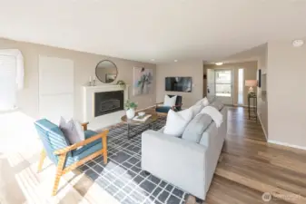 Warm up by the cozy gas fireplace on chilly evenings.