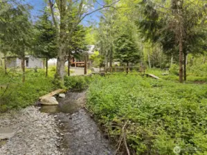 Lovely creekside property with bridges and paths to explore.