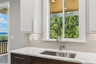 Panoramic views will make washing dishes a breeze! Photos are for representational purposes only.  Colors and options may vary.
