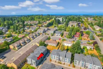 Sky view of the community