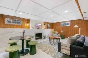 The rec room downstairs is oversized - and could easily become another bedroom!