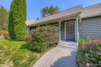 LOVLEY FRONT PORCH WITH ROOM FOR FLOWER BOXES.