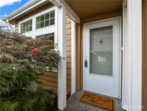 Storm door allows your to let the light in yet keep any critters out.