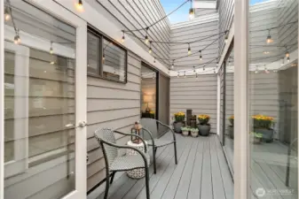 Atrium off the entry and main living spaces.
