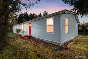 Entrance opposite the driveway