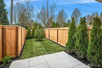 Private, fenced yard