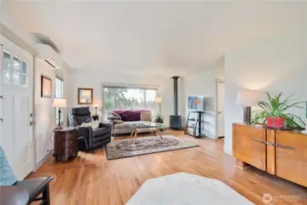 Large Living Room & Gas Stove