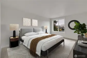 Primary bedroom virtually staged