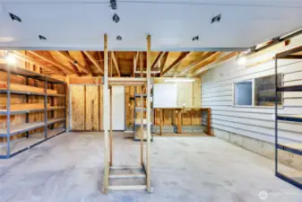 A view of the interior of the 2-car garage.