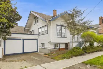 Room to park your car in garage + driveway and street parking.