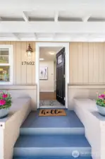 Look at this cheery covered entrance!