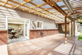 The French doors open up to a huge, private covered patio. Enjoy the outdoors year-round!