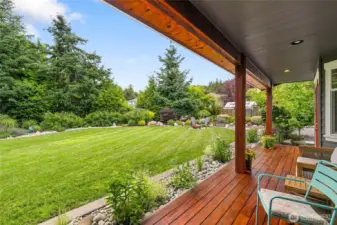 Lounge on your Tiger Wood deck and admire the beautiful landscaping.