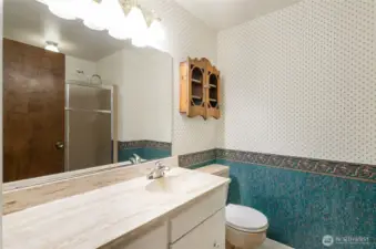Hallway full bath on the main level