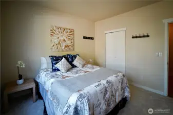 Bedroom with walk-in closet