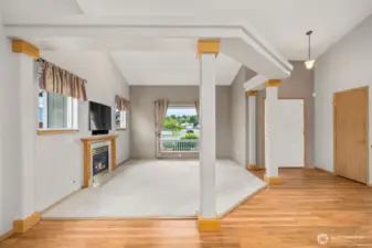 Soaring ceilings and large windows allow the natural light to fill the rooms.